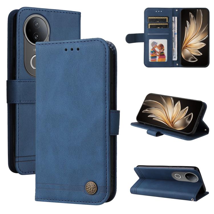 Skin Feel Life Tree Metal Button Leather Phone Case, For vivo V50 Lite 4G / 5G, For vivo Y39 5G / Y300i, For vivo Y29s 5G / Y04 4G, For vivo Y29 4G, For vivo V50, For vivo S20, For vivo S20 Pro, For vivo Y19s, For vivo X200, For vivo X200 Pro mini�����...