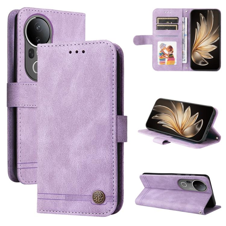 Skin Feel Life Tree Metal Button Leather Phone Case, For vivo V50 Lite 4G / 5G, For vivo Y39 5G / Y300i, For vivo Y29s 5G / Y04 4G, For vivo Y29 4G, For vivo V50, For vivo S20, For vivo S20 Pro, For vivo Y19s, For vivo X200, For vivo X200 Pro mini�����...