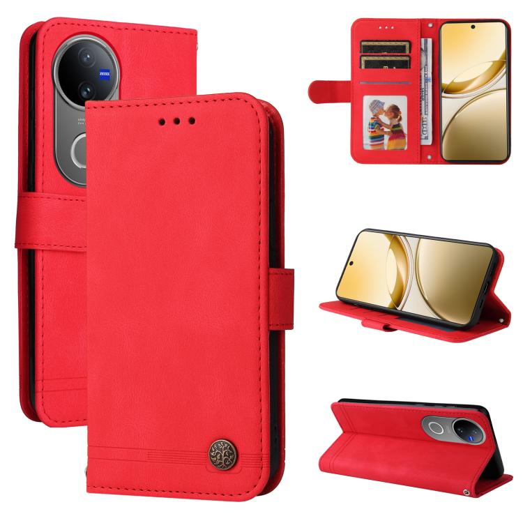 Skin Feel Life Tree Metal Button Leather Phone Case, For vivo V50 Lite 4G / 5G, For vivo Y39 5G / Y300i, For vivo Y29s 5G / Y04 4G, For vivo Y29 4G, For vivo V50, For vivo S20, For vivo S20 Pro, For vivo Y19s, For vivo X200, For vivo X200 Pro mini�����...
