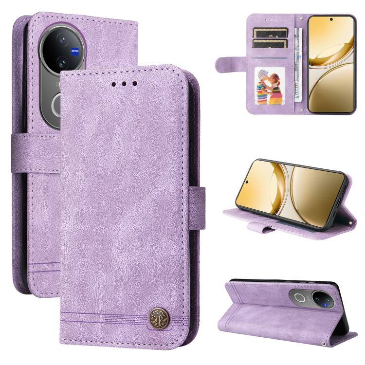 Skin Feel Life Tree Metal Button Leather Phone Case, For vivo V50 Lite 4G / 5G, For vivo Y39 5G / Y300i, For vivo Y29s 5G / Y04 4G, For vivo Y29 4G, For vivo V50, For vivo S20, For vivo S20 Pro, For vivo Y19s, For vivo X200, For vivo X200 Pro mini�����...