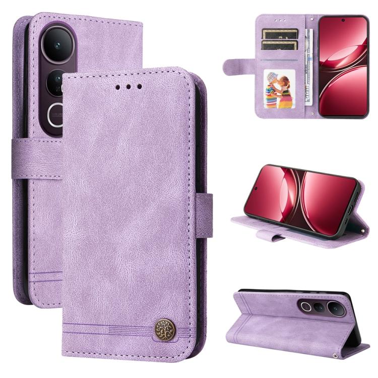 Skin Feel Life Tree Metal Button Leather Phone Case, For vivo V50 Lite 4G / 5G, For vivo Y39 5G / Y300i, For vivo Y29s 5G / Y04 4G, For vivo Y29 4G, For vivo V50, For vivo S20, For vivo S20 Pro, For vivo Y19s, For vivo X200, For vivo X200 Pro mini�����...