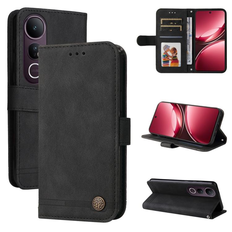 Skin Feel Life Tree Metal Button Leather Phone Case, For vivo V50 Lite 4G / 5G, For vivo Y39 5G / Y300i, For vivo Y29s 5G / Y04 4G, For vivo Y29 4G, For vivo V50, For vivo S20, For vivo S20 Pro, For vivo Y19s, For vivo X200, For vivo X200 Pro mini�����...