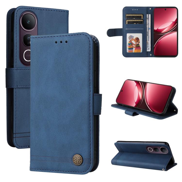 Skin Feel Life Tree Metal Button Leather Phone Case, For vivo V50 Lite 4G / 5G, For vivo Y39 5G / Y300i, For vivo Y29s 5G / Y04 4G, For vivo Y29 4G, For vivo V50, For vivo S20, For vivo S20 Pro, For vivo Y19s, For vivo X200, For vivo X200 Pro mini�����...