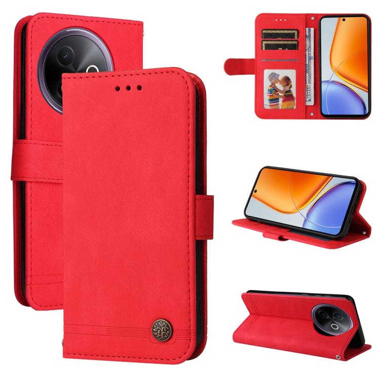 Skin Feel Life Tree Metal Button Leather Phone Case, For vivo V50 Lite 4G / 5G, For vivo Y39 5G / Y300i, For vivo Y29s 5G / Y04 4G, For vivo Y29 4G, For vivo V50, For vivo S20, For vivo S20 Pro, For vivo Y19s, For vivo X200, For vivo X200 Pro mini�����...