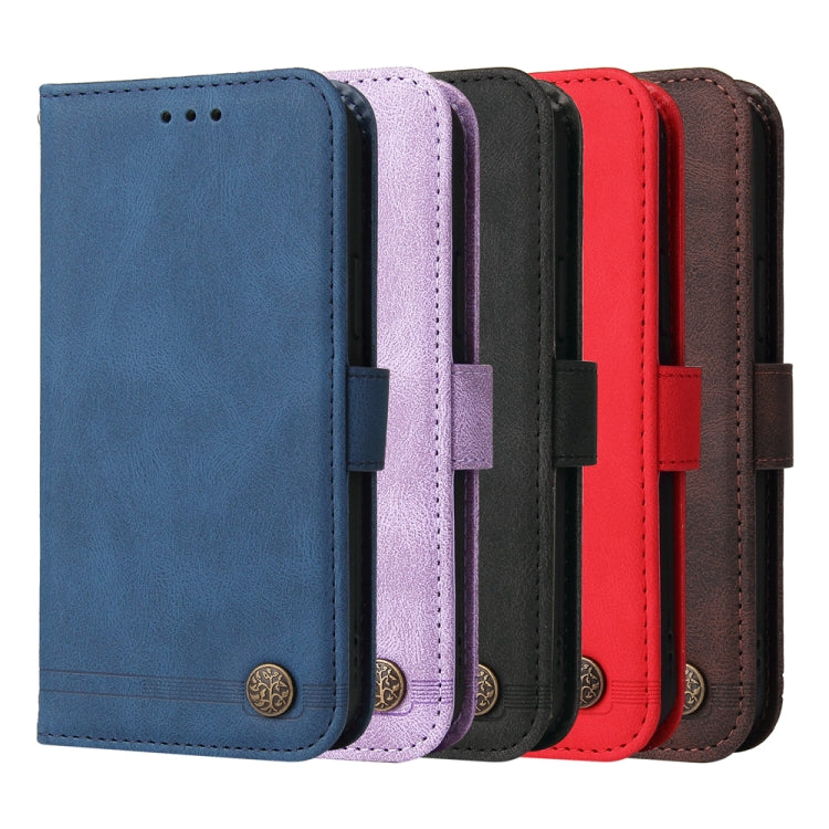 Skin Feel Life Tree Metal Button Leather Phone Case, For vivo Y36 4G / 5G Foreign, For vivo Y78 5G Foreign