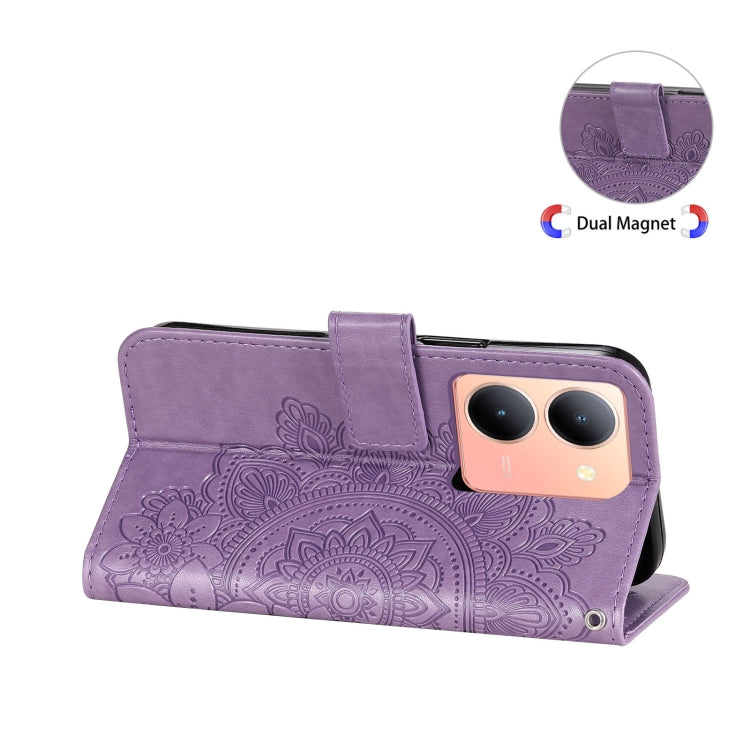 Seven-petal Flowers Embossing Leather Phone Case, For vivo Y36 4G / 5G Foreign, For vivo Y78 5G Foreign