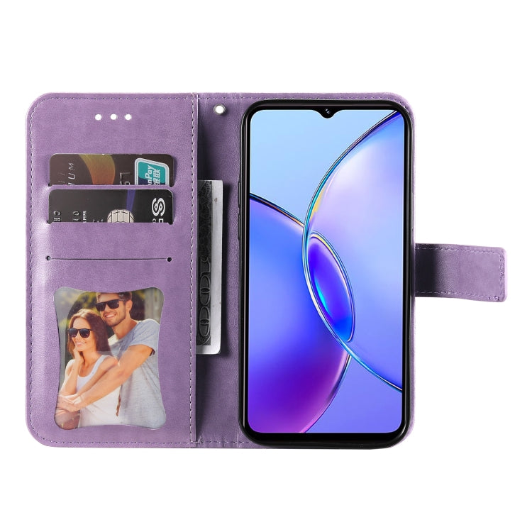 Seven-petal Flowers Embossing Leather Phone Case