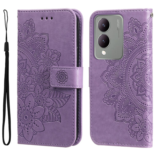 Seven-petal Flowers Embossing Leather Phone Case