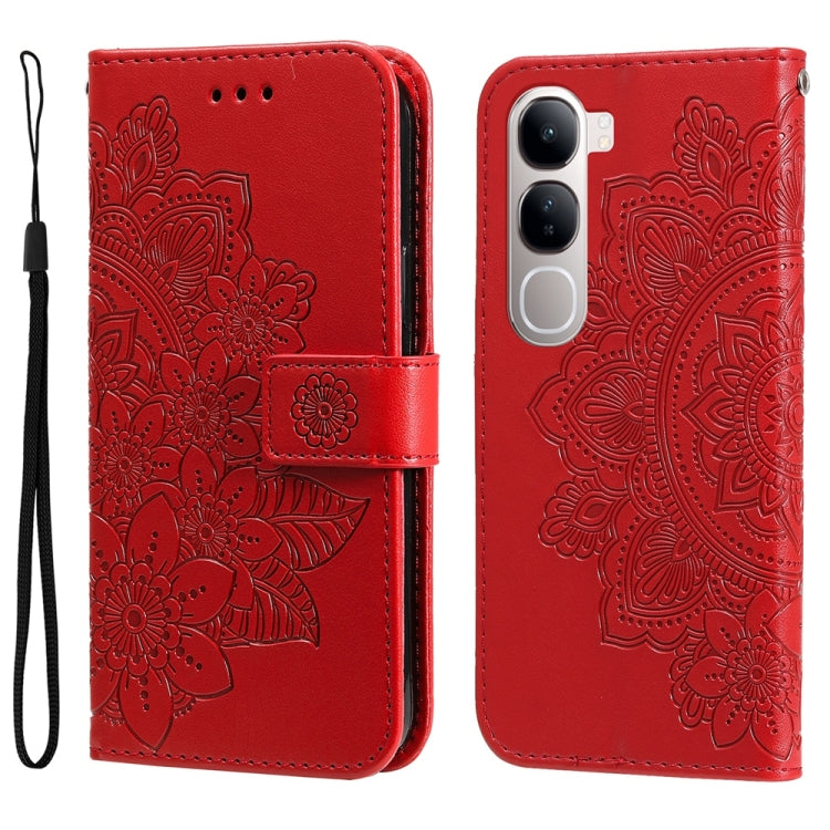 Seven-petal Flowers Embossing Leather Phone Case, For vivo V50 Lite 4G / 5G, For vivo Y39 5G / Y300i, For vivo Y29s 5G / Y04 4G, For vivo Y29 4G, For vivo V50, For vivo S20, For vivo S20 Pro, For vivo Y19s, For vivo X200, For vivo X200 Pro mini��������...