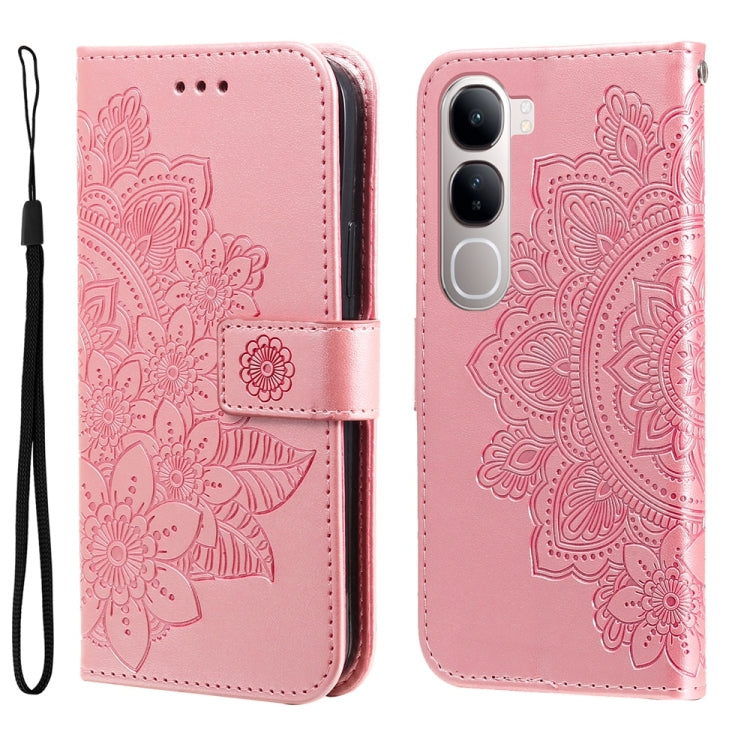 Seven-petal Flowers Embossing Leather Phone Case, For vivo V50 Lite 4G / 5G, For vivo Y39 5G / Y300i, For vivo Y29s 5G / Y04 4G, For vivo Y29 4G, For vivo V50, For vivo S20, For vivo S20 Pro, For vivo Y19s, For vivo X200, For vivo X200 Pro mini��������...