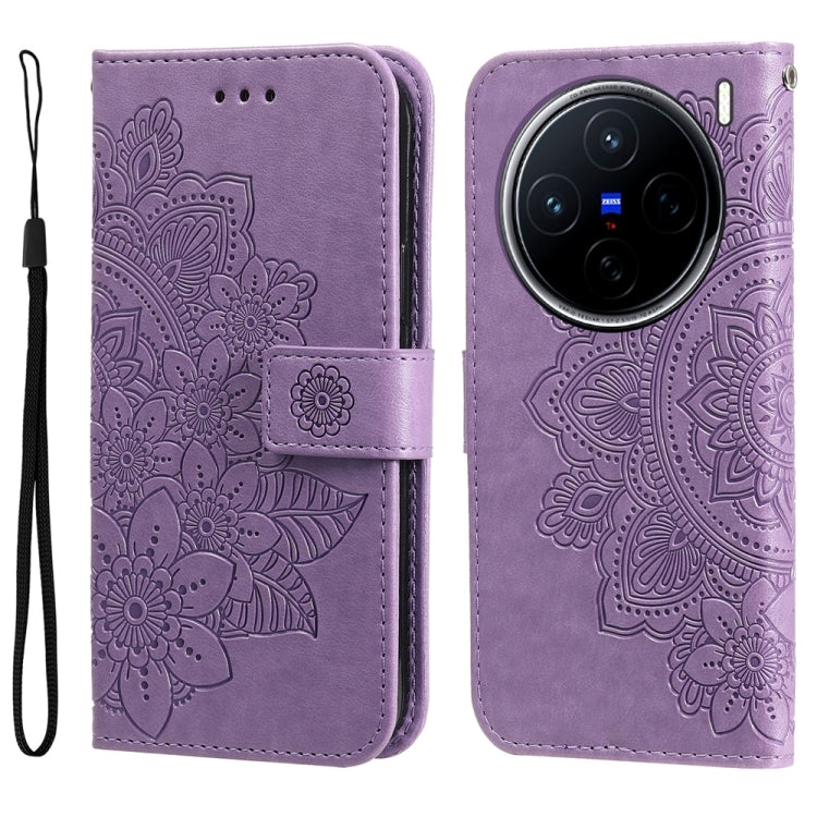 Seven-petal Flowers Embossing Leather Phone Case, For vivo V50 Lite 4G / 5G, For vivo Y39 5G / Y300i, For vivo Y29s 5G / Y04 4G, For vivo Y29 4G, For vivo V50, For vivo S20, For vivo S20 Pro, For vivo Y19s, For vivo X200, For vivo X200 Pro mini��������...