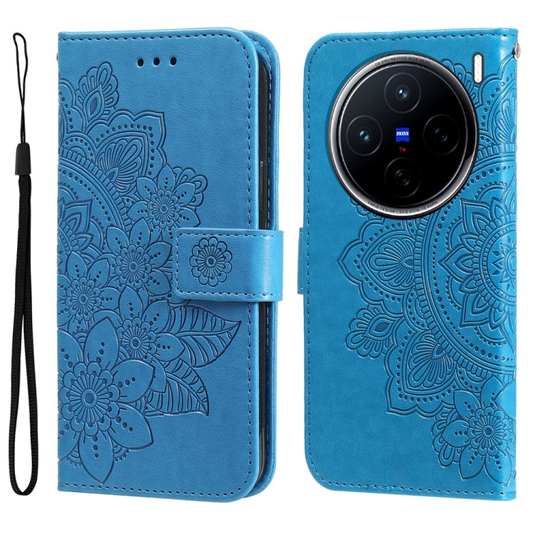 Seven-petal Flowers Embossing Leather Phone Case, For vivo V50 Lite 4G / 5G, For vivo Y39 5G / Y300i, For vivo Y29s 5G / Y04 4G, For vivo Y29 4G, For vivo V50, For vivo S20, For vivo S20 Pro, For vivo Y19s, For vivo X200, For vivo X200 Pro mini��������...
