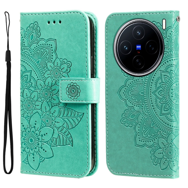Seven-petal Flowers Embossing Leather Phone Case, For vivo V50 Lite 4G / 5G, For vivo Y39 5G / Y300i, For vivo Y29s 5G / Y04 4G, For vivo Y29 4G, For vivo V50, For vivo S20, For vivo S20 Pro, For vivo Y19s, For vivo X200, For vivo X200 Pro mini��������...