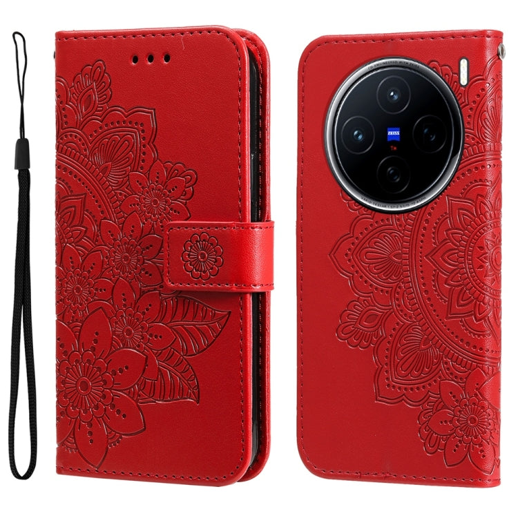 Seven-petal Flowers Embossing Leather Phone Case, For vivo V50 Lite 4G / 5G, For vivo Y39 5G / Y300i, For vivo Y29s 5G / Y04 4G, For vivo Y29 4G, For vivo V50, For vivo S20, For vivo S20 Pro, For vivo Y19s, For vivo X200, For vivo X200 Pro mini��������...
