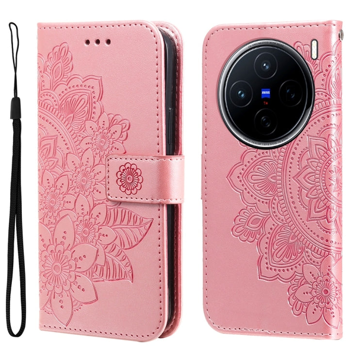Seven-petal Flowers Embossing Leather Phone Case, For vivo V50 Lite 4G / 5G, For vivo Y39 5G / Y300i, For vivo Y29s 5G / Y04 4G, For vivo Y29 4G, For vivo V50, For vivo S20, For vivo S20 Pro, For vivo Y19s, For vivo X200, For vivo X200 Pro mini��������...