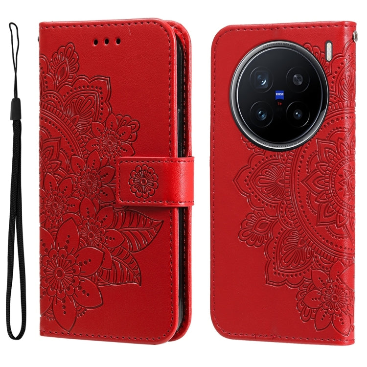 Seven-petal Flowers Embossing Leather Phone Case, For vivo V50 Lite 4G / 5G, For vivo Y39 5G / Y300i, For vivo Y29s 5G / Y04 4G, For vivo Y29 4G, For vivo V50, For vivo S20, For vivo S20 Pro, For vivo Y19s, For vivo X200, For vivo X200 Pro mini��������...