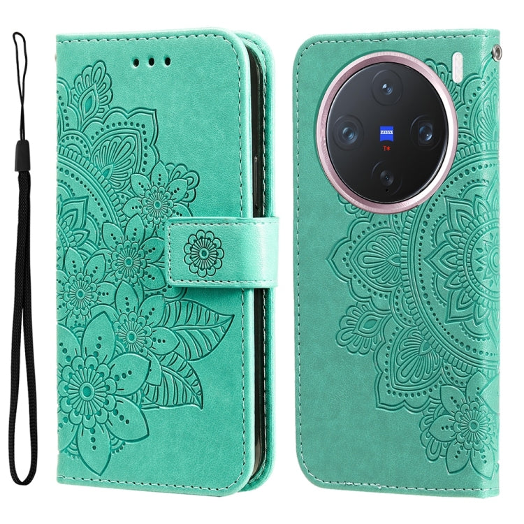 Seven-petal Flowers Embossing Leather Phone Case, For vivo V50 Lite 4G / 5G, For vivo Y39 5G / Y300i, For vivo Y29s 5G / Y04 4G, For vivo Y29 4G, For vivo V50, For vivo S20, For vivo S20 Pro, For vivo Y19s, For vivo X200, For vivo X200 Pro mini��������...