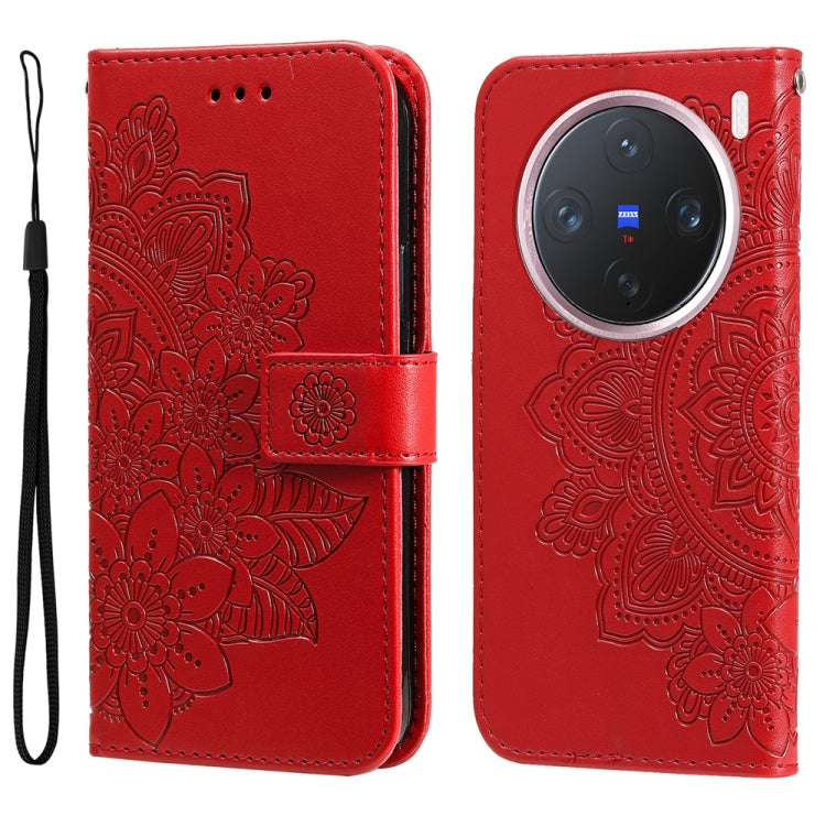 Seven-petal Flowers Embossing Leather Phone Case, For vivo V50 Lite 4G / 5G, For vivo Y39 5G / Y300i, For vivo Y29s 5G / Y04 4G, For vivo Y29 4G, For vivo V50, For vivo S20, For vivo S20 Pro, For vivo Y19s, For vivo X200, For vivo X200 Pro mini��������...