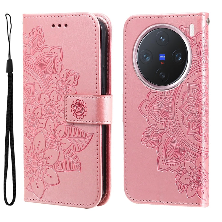 Seven-petal Flowers Embossing Leather Phone Case, For vivo V50 Lite 4G / 5G, For vivo Y39 5G / Y300i, For vivo Y29s 5G / Y04 4G, For vivo Y29 4G, For vivo V50, For vivo S20, For vivo S20 Pro, For vivo Y19s, For vivo X200, For vivo X200 Pro mini��������...