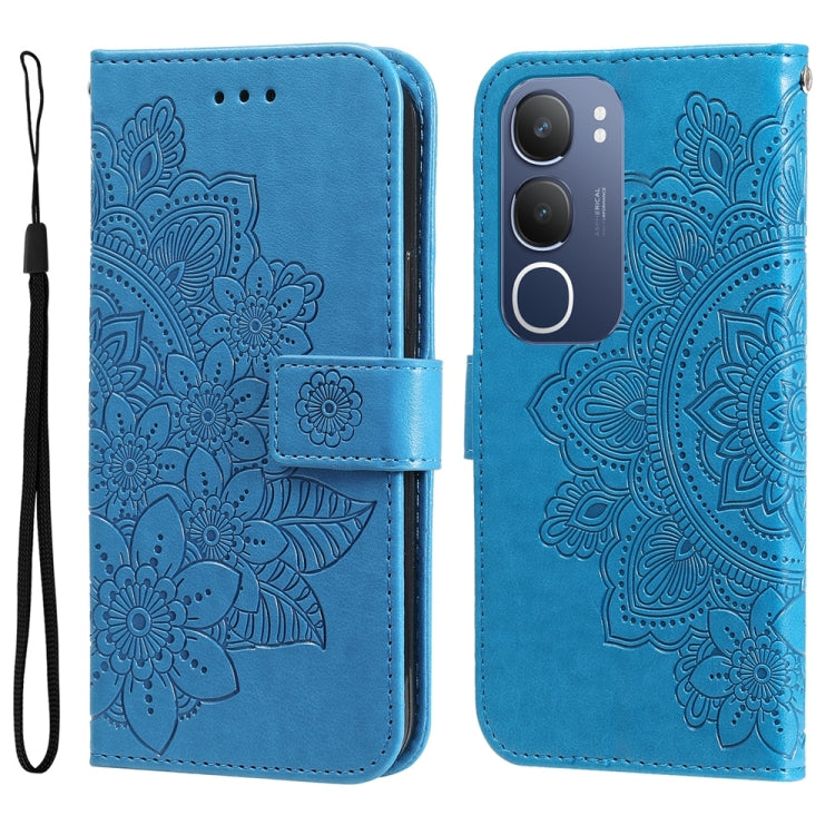 Seven-petal Flowers Embossing Leather Phone Case, For vivo V50 Lite 4G / 5G, For vivo Y39 5G / Y300i, For vivo Y29s 5G / Y04 4G, For vivo Y29 4G, For vivo V50, For vivo S20, For vivo S20 Pro, For vivo Y19s, For vivo X200, For vivo X200 Pro mini��������...