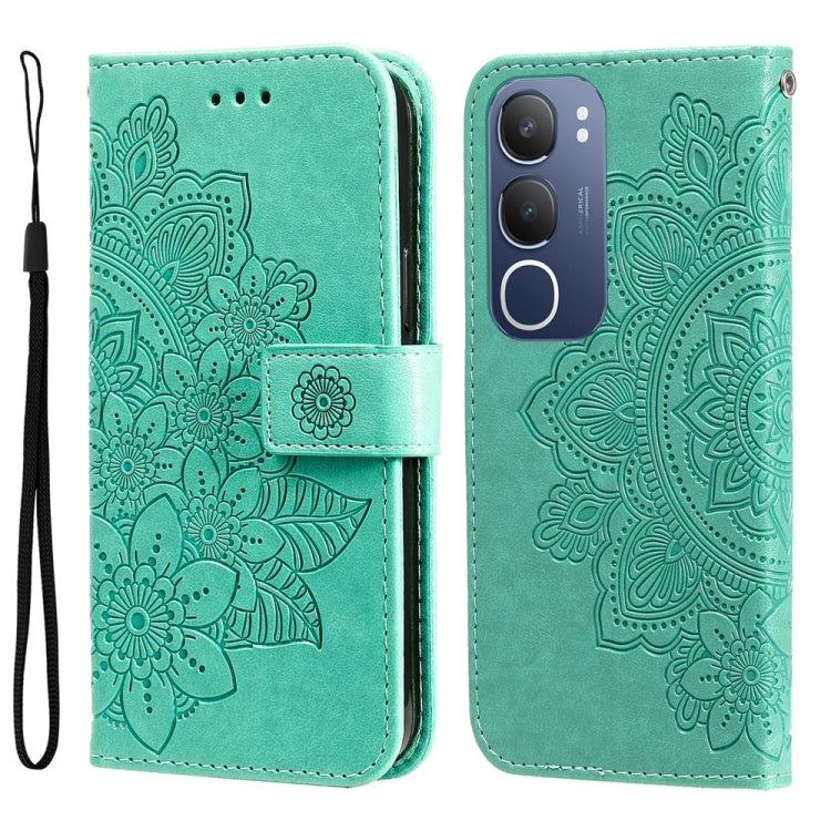 Seven-petal Flowers Embossing Leather Phone Case, For vivo V50 Lite 4G / 5G, For vivo Y39 5G / Y300i, For vivo Y29s 5G / Y04 4G, For vivo Y29 4G, For vivo V50, For vivo S20, For vivo S20 Pro, For vivo Y19s, For vivo X200, For vivo X200 Pro mini��������...