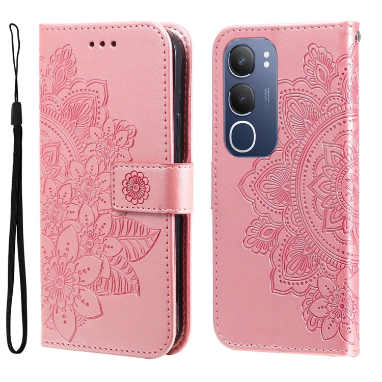 Seven-petal Flowers Embossing Leather Phone Case, For vivo V50 Lite 4G / 5G, For vivo Y39 5G / Y300i, For vivo Y29s 5G / Y04 4G, For vivo Y29 4G, For vivo V50, For vivo S20, For vivo S20 Pro, For vivo Y19s, For vivo X200, For vivo X200 Pro mini��������...