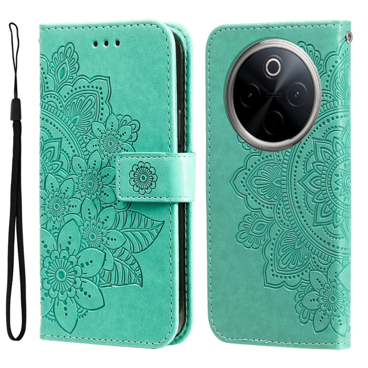 Seven-petal Flowers Embossing Leather Phone Case, For vivo V50 Lite 4G / 5G, For vivo Y39 5G / Y300i, For vivo Y29s 5G / Y04 4G, For vivo Y29 4G, For vivo V50, For vivo S20, For vivo S20 Pro, For vivo Y19s, For vivo X200, For vivo X200 Pro mini��������...