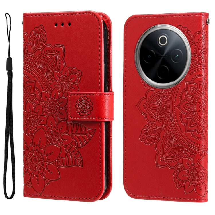 Seven-petal Flowers Embossing Leather Phone Case, For vivo V50 Lite 4G / 5G, For vivo Y39 5G / Y300i, For vivo Y29s 5G / Y04 4G, For vivo Y29 4G, For vivo V50, For vivo S20, For vivo S20 Pro, For vivo Y19s, For vivo X200, For vivo X200 Pro mini��������...