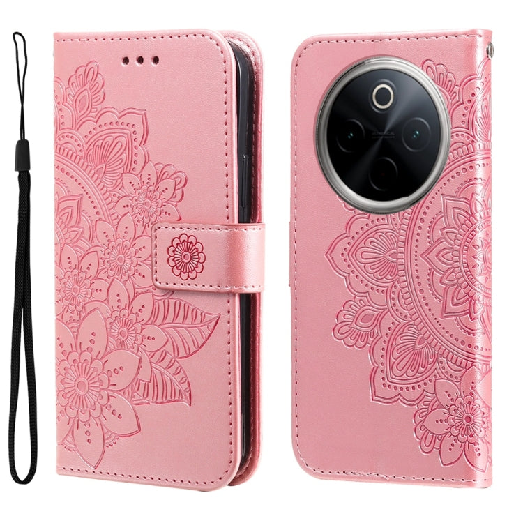 Seven-petal Flowers Embossing Leather Phone Case, For vivo V50 Lite 4G / 5G, For vivo Y39 5G / Y300i, For vivo Y29s 5G / Y04 4G, For vivo Y29 4G, For vivo V50, For vivo S20, For vivo S20 Pro, For vivo Y19s, For vivo X200, For vivo X200 Pro mini��������...