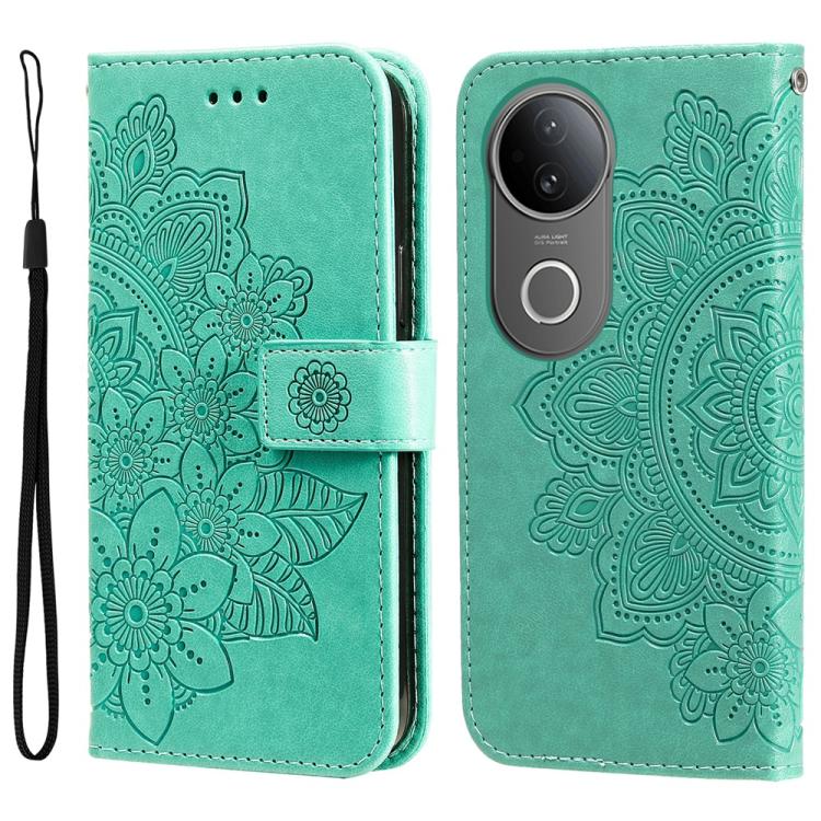 Seven-petal Flowers Embossing Leather Phone Case, For vivo V50 Lite 4G / 5G, For vivo Y39 5G / Y300i, For vivo Y29s 5G / Y04 4G, For vivo Y29 4G, For vivo V50, For vivo S20, For vivo S20 Pro, For vivo Y19s, For vivo X200, For vivo X200 Pro mini��������...