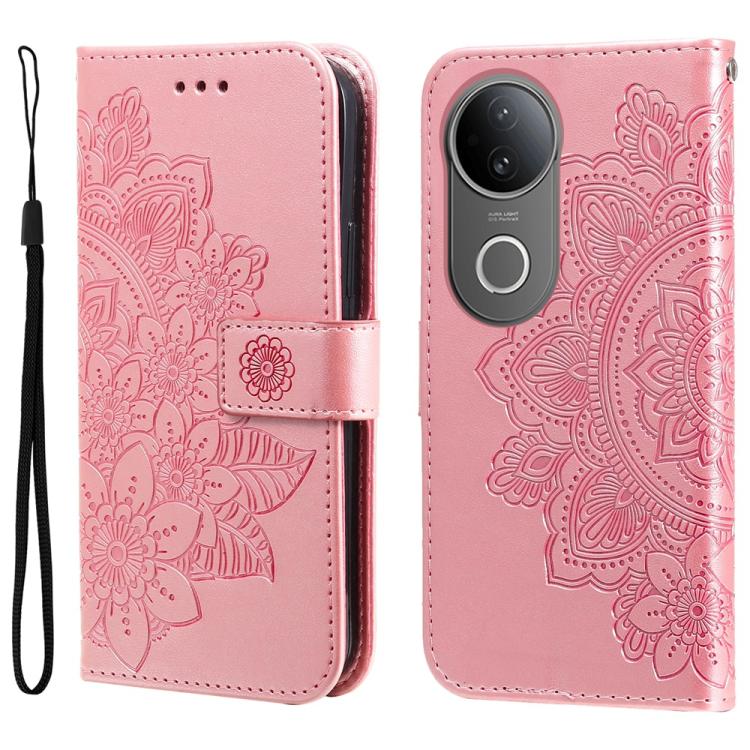 Seven-petal Flowers Embossing Leather Phone Case, For vivo V50 Lite 4G / 5G, For vivo Y39 5G / Y300i, For vivo Y29s 5G / Y04 4G, For vivo Y29 4G, For vivo V50, For vivo S20, For vivo S20 Pro, For vivo Y19s, For vivo X200, For vivo X200 Pro mini��������...