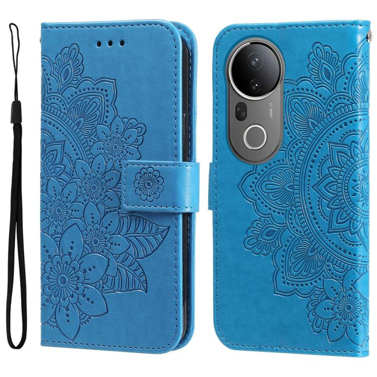 Seven-petal Flowers Embossing Leather Phone Case, For vivo V50 Lite 4G / 5G, For vivo Y39 5G / Y300i, For vivo Y29s 5G / Y04 4G, For vivo Y29 4G, For vivo V50, For vivo S20, For vivo S20 Pro, For vivo Y19s, For vivo X200, For vivo X200 Pro mini��������...