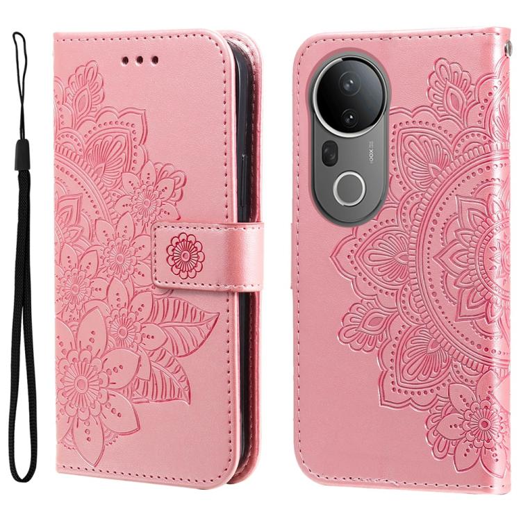 Seven-petal Flowers Embossing Leather Phone Case, For vivo V50 Lite 4G / 5G, For vivo Y39 5G / Y300i, For vivo Y29s 5G / Y04 4G, For vivo Y29 4G, For vivo V50, For vivo S20, For vivo S20 Pro, For vivo Y19s, For vivo X200, For vivo X200 Pro mini��������...