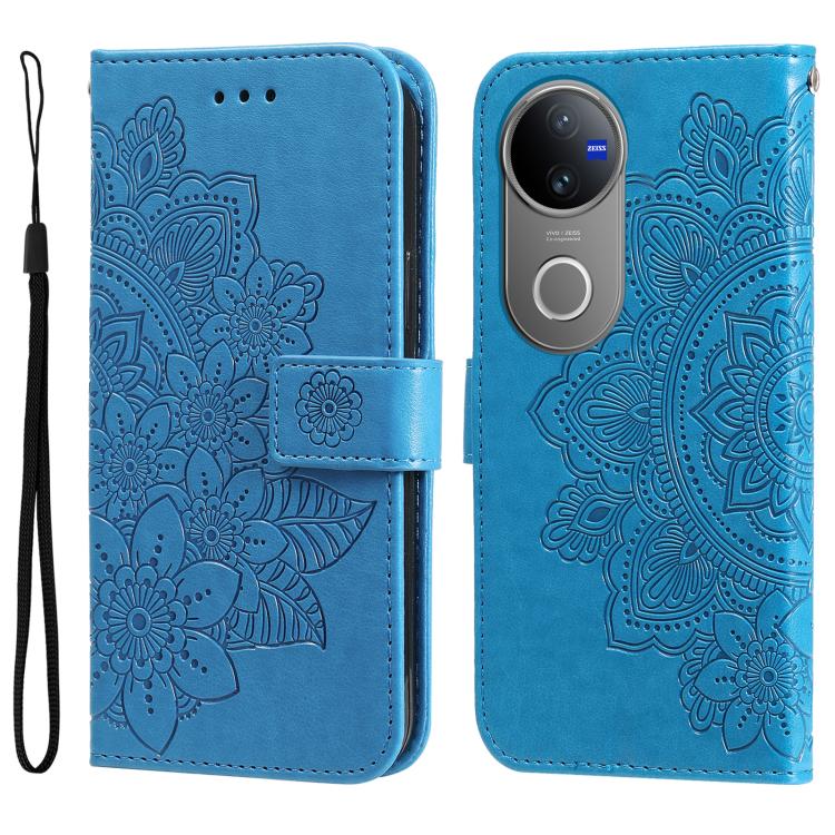 Seven-petal Flowers Embossing Leather Phone Case, For vivo V50 Lite 4G / 5G, For vivo Y39 5G / Y300i, For vivo Y29s 5G / Y04 4G, For vivo Y29 4G, For vivo V50, For vivo S20, For vivo S20 Pro, For vivo Y19s, For vivo X200, For vivo X200 Pro mini��������...