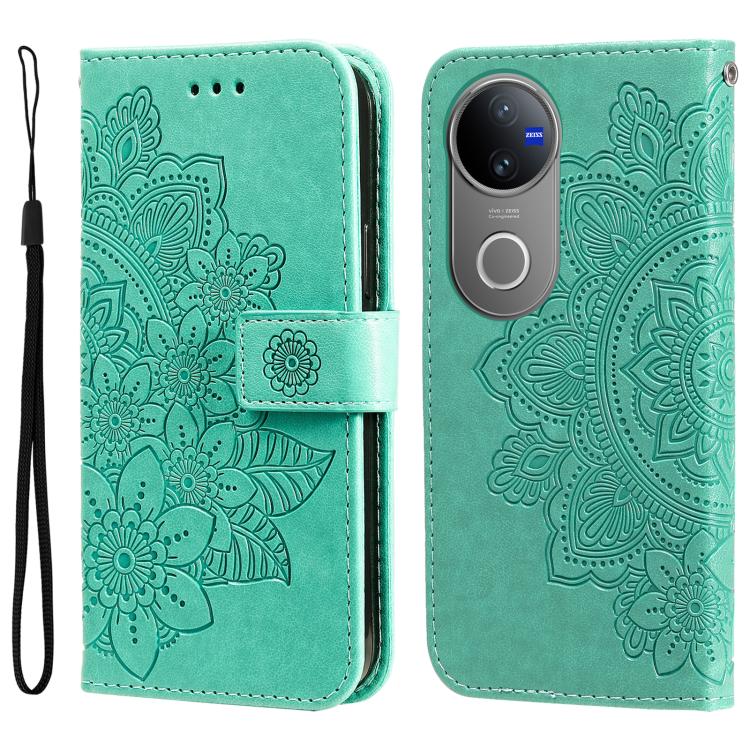 Seven-petal Flowers Embossing Leather Phone Case, For vivo V50 Lite 4G / 5G, For vivo Y39 5G / Y300i, For vivo Y29s 5G / Y04 4G, For vivo Y29 4G, For vivo V50, For vivo S20, For vivo S20 Pro, For vivo Y19s, For vivo X200, For vivo X200 Pro mini��������...
