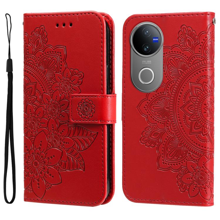 Seven-petal Flowers Embossing Leather Phone Case, For vivo V50 Lite 4G / 5G, For vivo Y39 5G / Y300i, For vivo Y29s 5G / Y04 4G, For vivo Y29 4G, For vivo V50, For vivo S20, For vivo S20 Pro, For vivo Y19s, For vivo X200, For vivo X200 Pro mini��������...