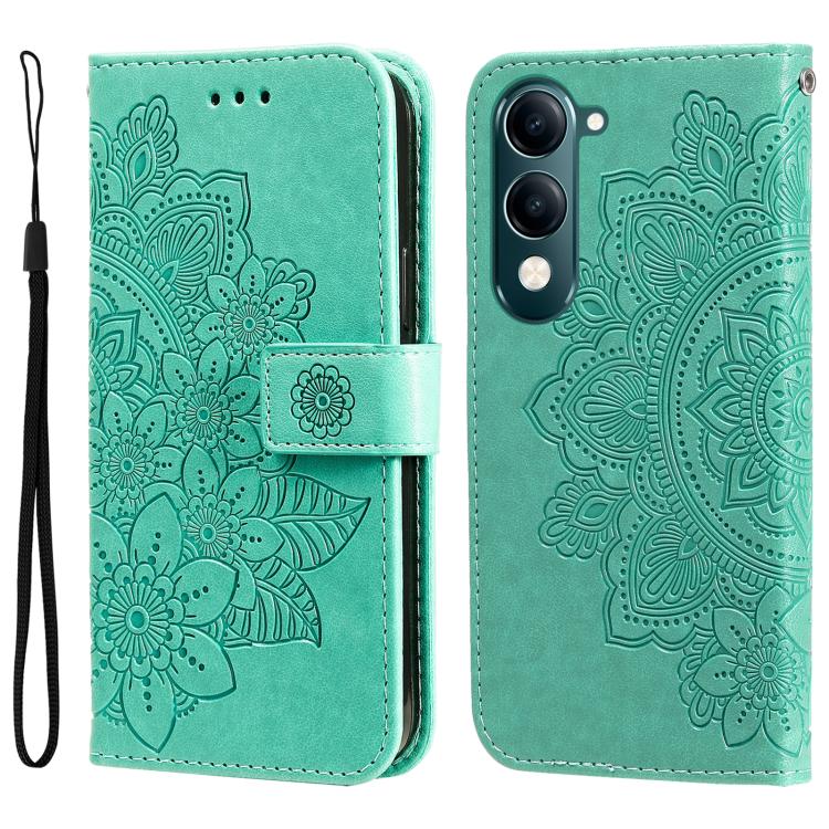 Seven-petal Flowers Embossing Leather Phone Case, For vivo V50 Lite 4G / 5G, For vivo Y39 5G / Y300i, For vivo Y29s 5G / Y04 4G, For vivo Y29 4G, For vivo V50, For vivo S20, For vivo S20 Pro, For vivo Y19s, For vivo X200, For vivo X200 Pro mini��������...
