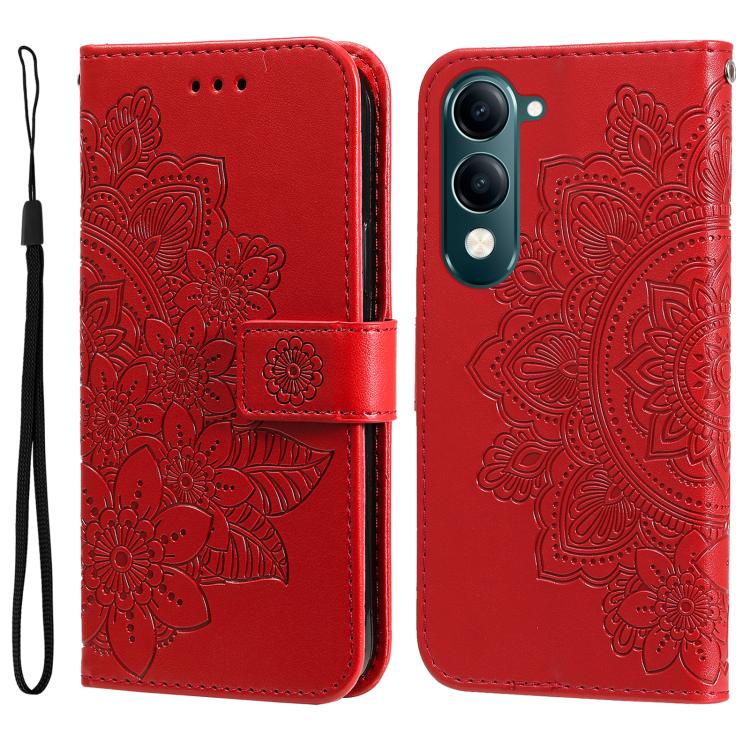 Seven-petal Flowers Embossing Leather Phone Case, For vivo V50 Lite 4G / 5G, For vivo Y39 5G / Y300i, For vivo Y29s 5G / Y04 4G, For vivo Y29 4G, For vivo V50, For vivo S20, For vivo S20 Pro, For vivo Y19s, For vivo X200, For vivo X200 Pro mini��������...