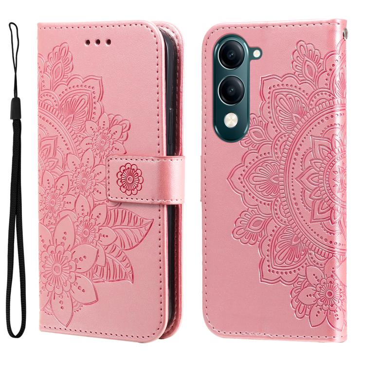 Seven-petal Flowers Embossing Leather Phone Case, For vivo V50 Lite 4G / 5G, For vivo Y39 5G / Y300i, For vivo Y29s 5G / Y04 4G, For vivo Y29 4G, For vivo V50, For vivo S20, For vivo S20 Pro, For vivo Y19s, For vivo X200, For vivo X200 Pro mini��������...