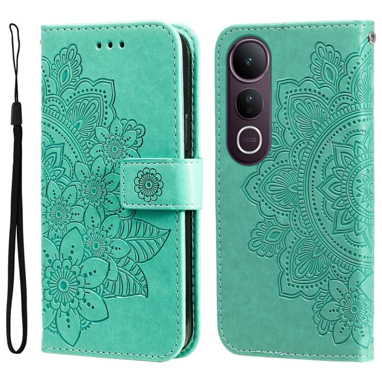 Seven-petal Flowers Embossing Leather Phone Case, For vivo V50 Lite 4G / 5G, For vivo Y39 5G / Y300i, For vivo Y29s 5G / Y04 4G, For vivo Y29 4G, For vivo V50, For vivo S20, For vivo S20 Pro, For vivo Y19s, For vivo X200, For vivo X200 Pro mini��������...