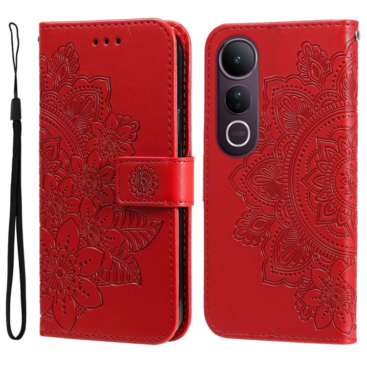 Seven-petal Flowers Embossing Leather Phone Case, For vivo V50 Lite 4G / 5G, For vivo Y39 5G / Y300i, For vivo Y29s 5G / Y04 4G, For vivo Y29 4G, For vivo V50, For vivo S20, For vivo S20 Pro, For vivo Y19s, For vivo X200, For vivo X200 Pro mini��������...