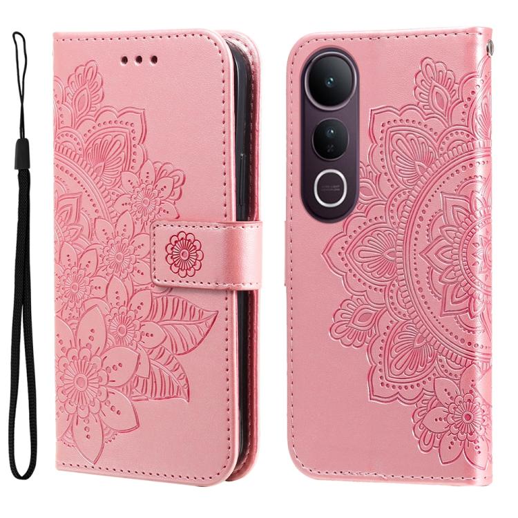 Seven-petal Flowers Embossing Leather Phone Case, For vivo V50 Lite 4G / 5G, For vivo Y39 5G / Y300i, For vivo Y29s 5G / Y04 4G, For vivo Y29 4G, For vivo V50, For vivo S20, For vivo S20 Pro, For vivo Y19s, For vivo X200, For vivo X200 Pro mini��������...