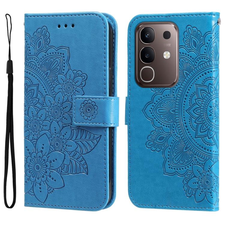 Seven-petal Flowers Embossing Leather Phone Case, For vivo V50 Lite 4G / 5G, For vivo Y39 5G / Y300i, For vivo Y29s 5G / Y04 4G, For vivo Y29 4G, For vivo V50, For vivo S20, For vivo S20 Pro, For vivo Y19s, For vivo X200, For vivo X200 Pro mini��������...