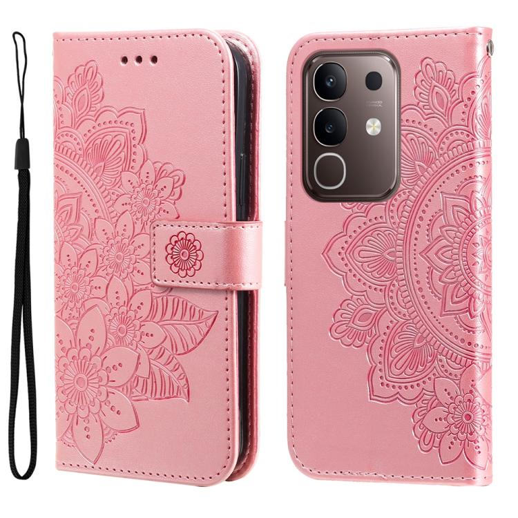 Seven-petal Flowers Embossing Leather Phone Case, For vivo V50 Lite 4G / 5G, For vivo Y39 5G / Y300i, For vivo Y29s 5G / Y04 4G, For vivo Y29 4G, For vivo V50, For vivo S20, For vivo S20 Pro, For vivo Y19s, For vivo X200, For vivo X200 Pro mini��������...