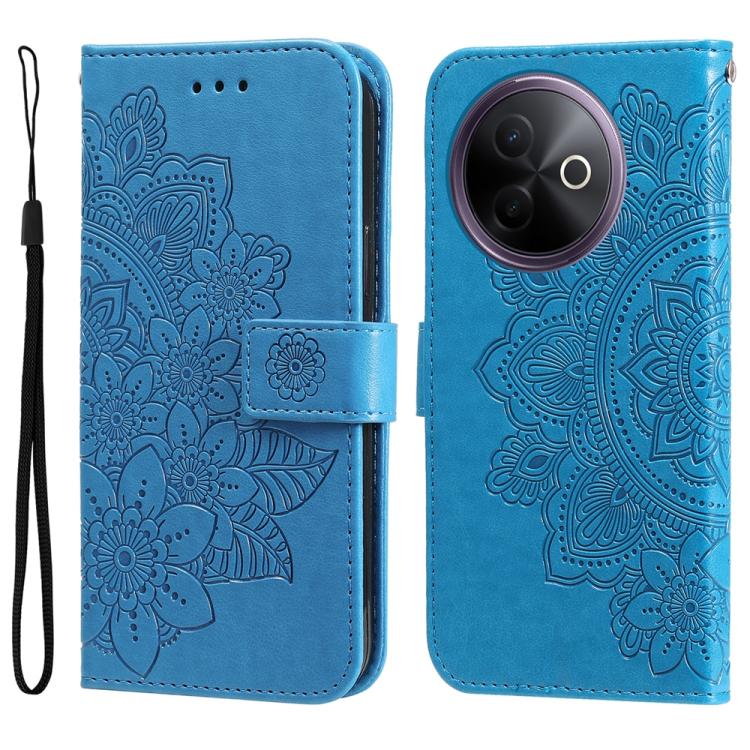 Seven-petal Flowers Embossing Leather Phone Case, For vivo V50 Lite 4G / 5G, For vivo Y39 5G / Y300i, For vivo Y29s 5G / Y04 4G, For vivo Y29 4G, For vivo V50, For vivo S20, For vivo S20 Pro, For vivo Y19s, For vivo X200, For vivo X200 Pro mini��������...