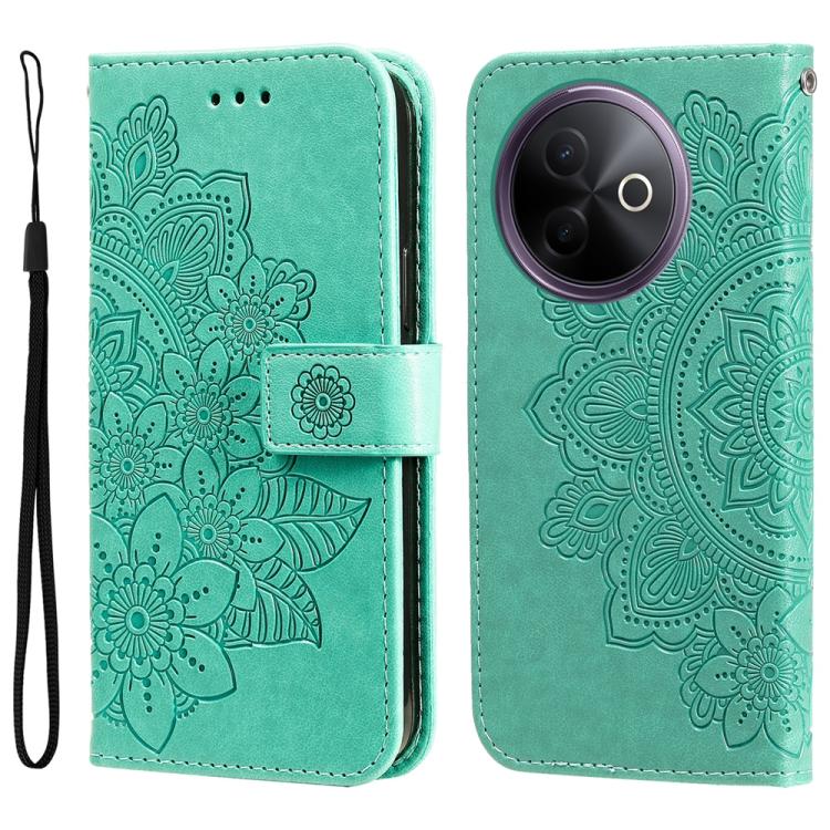 Seven-petal Flowers Embossing Leather Phone Case, For vivo V50 Lite 4G / 5G, For vivo Y39 5G / Y300i, For vivo Y29s 5G / Y04 4G, For vivo Y29 4G, For vivo V50, For vivo S20, For vivo S20 Pro, For vivo Y19s, For vivo X200, For vivo X200 Pro mini��������...