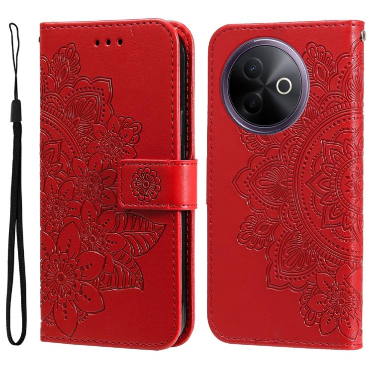 Seven-petal Flowers Embossing Leather Phone Case, For vivo V50 Lite 4G / 5G, For vivo Y39 5G / Y300i, For vivo Y29s 5G / Y04 4G, For vivo Y29 4G, For vivo V50, For vivo S20, For vivo S20 Pro, For vivo Y19s, For vivo X200, For vivo X200 Pro mini��������...