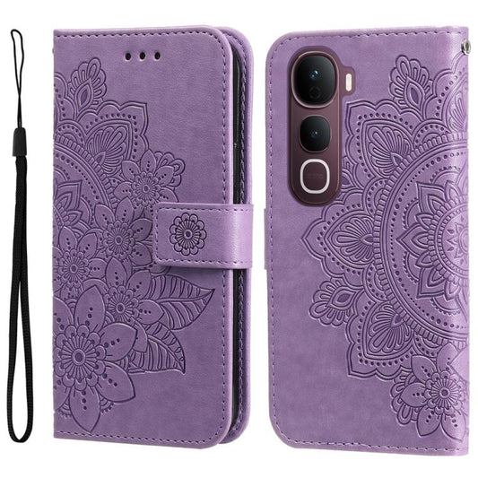Seven-petal Flowers Embossing Leather Phone Case, For vivo Y400 Pro 5G / V40e / iQOO Z9s, For vivo V50 Lite 4G / 5G, For vivo Y39 5G / Y300i, For vivo Y29s 5G / Y04 4G, For vivo Y29 4G, For vivo V50, For vivo S20, For vivo S20 Pro, For vivo Y19s�������...