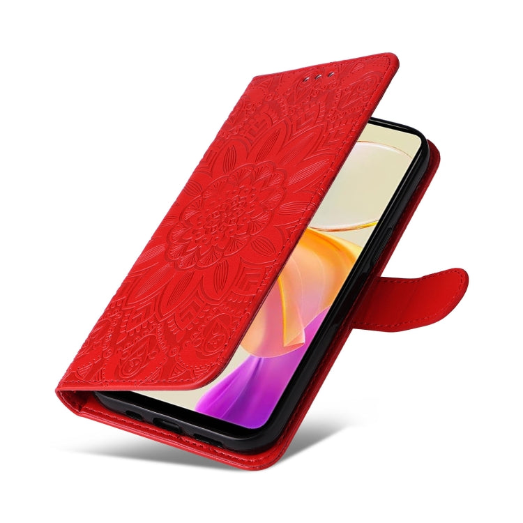 Embossed Sunflower Leather Phone Case, For vivo Y78 5G Foreign