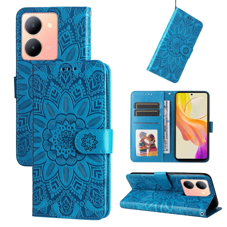 Embossed Sunflower Leather Phone Case, For vivo Y78 5G Foreign